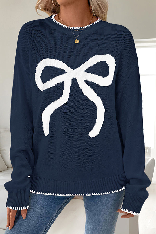 Faithlyn - Elegante maglione caldo con stampa fiocco