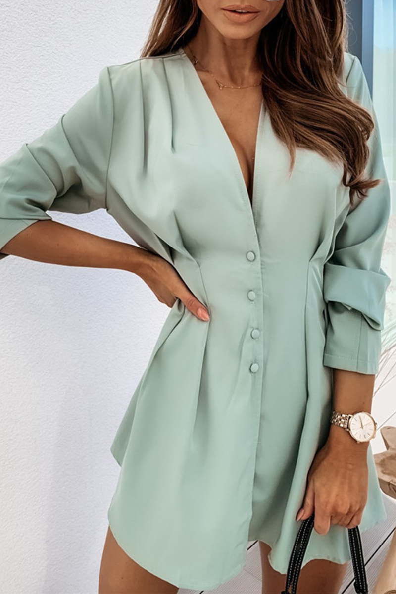 Nanna - Elegante mini abito a maniche lunghe con scollo a V