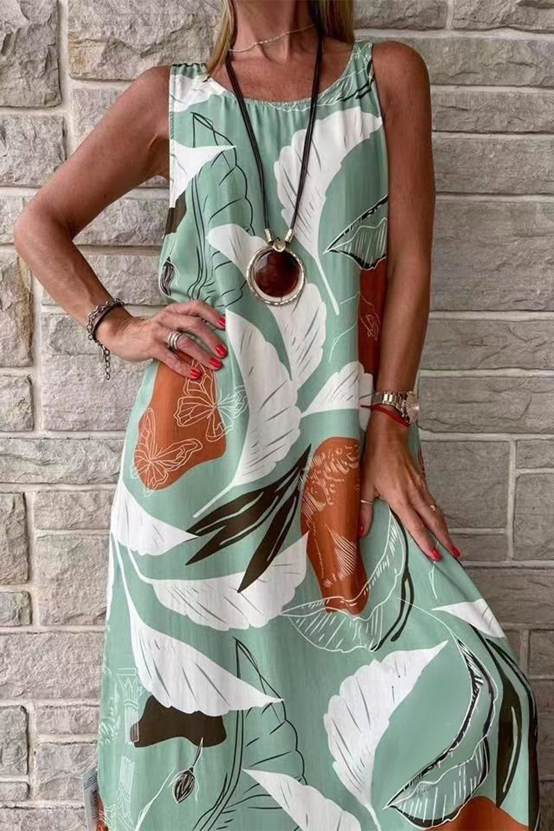 Isabella - Abito casual stampato senza maniche e a vestibilità ampia