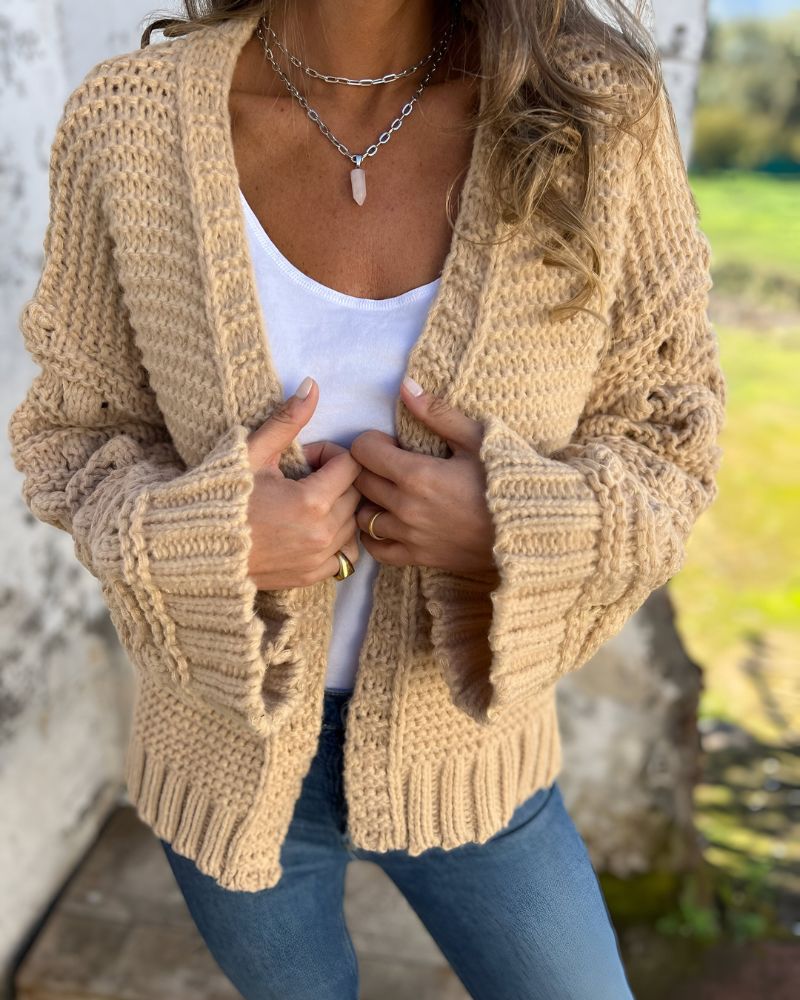 Orianna - Cardigan elegante lavorato a maglia a maniche lunghe e caldo