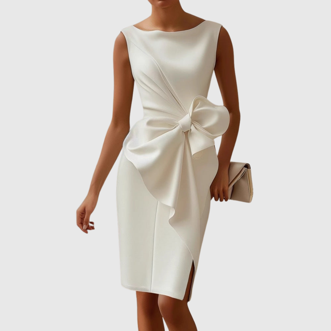Abito Midi Aderente con Fiocco da Donna
