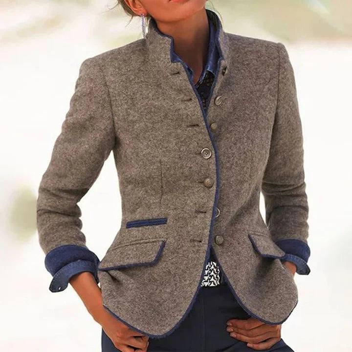 Luella - Cappotto moderno da donna senza colletto