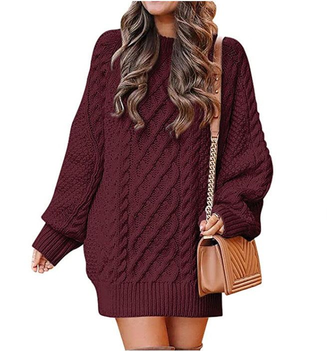 Bethany - Morbido abito maglia caldo a trecce