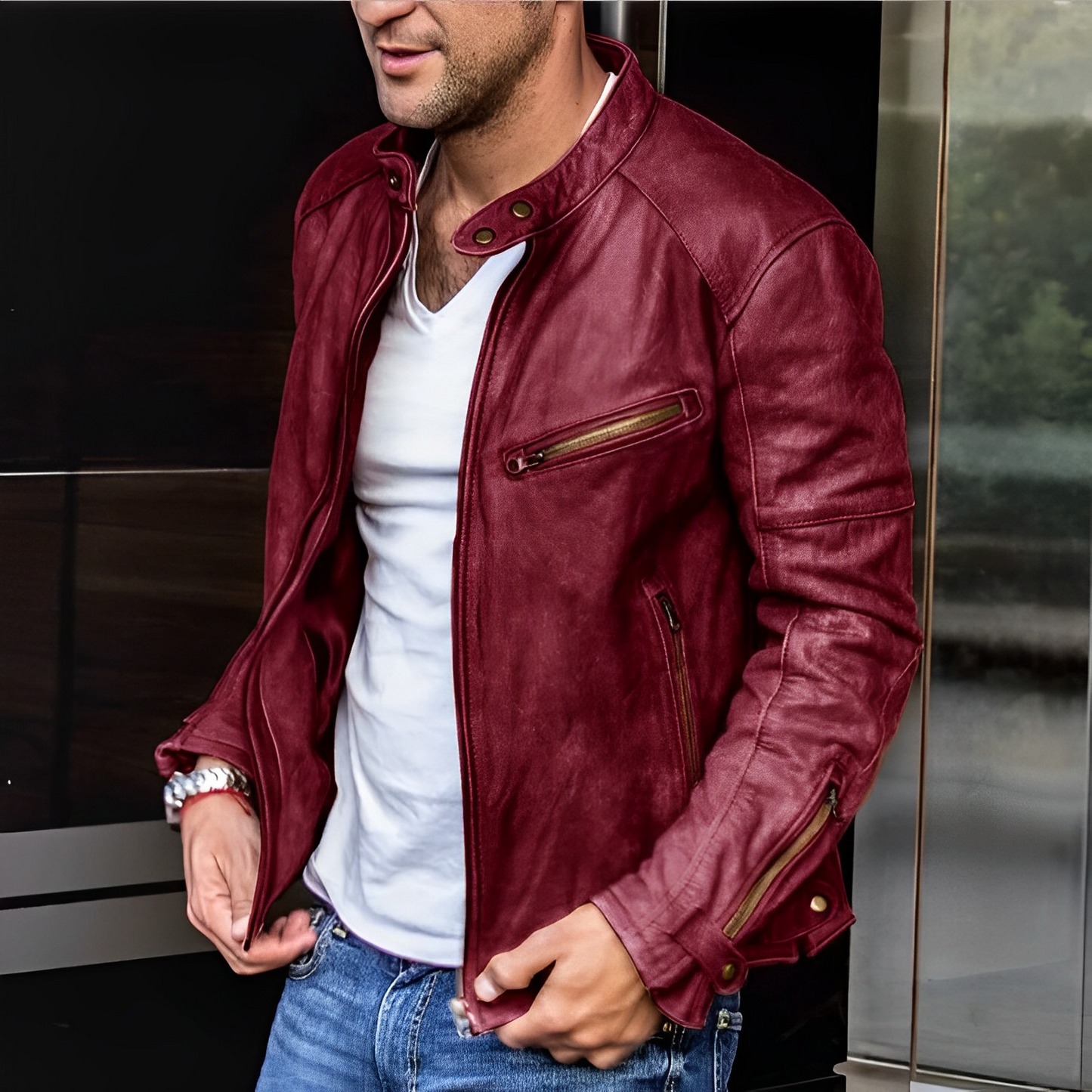 Giacca di pelle elegante per tutte le stagioni - Dalton