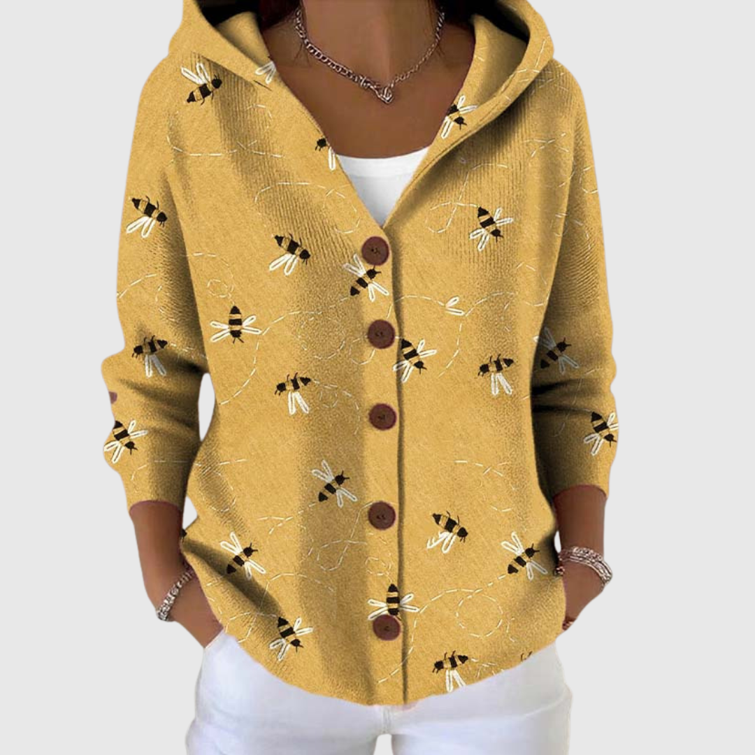 Cardigan Caldo in Maglia con Cappuccio da Donna