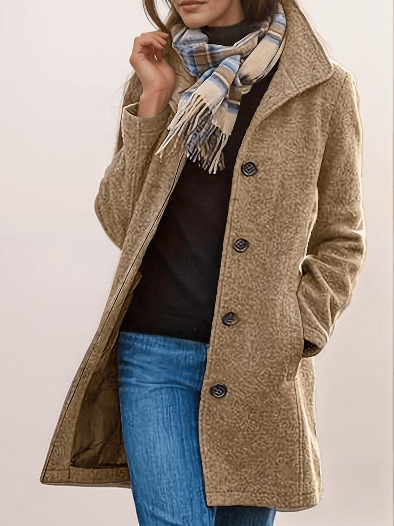 Yakira - Cappotto lungo caldo elegante con bottoni