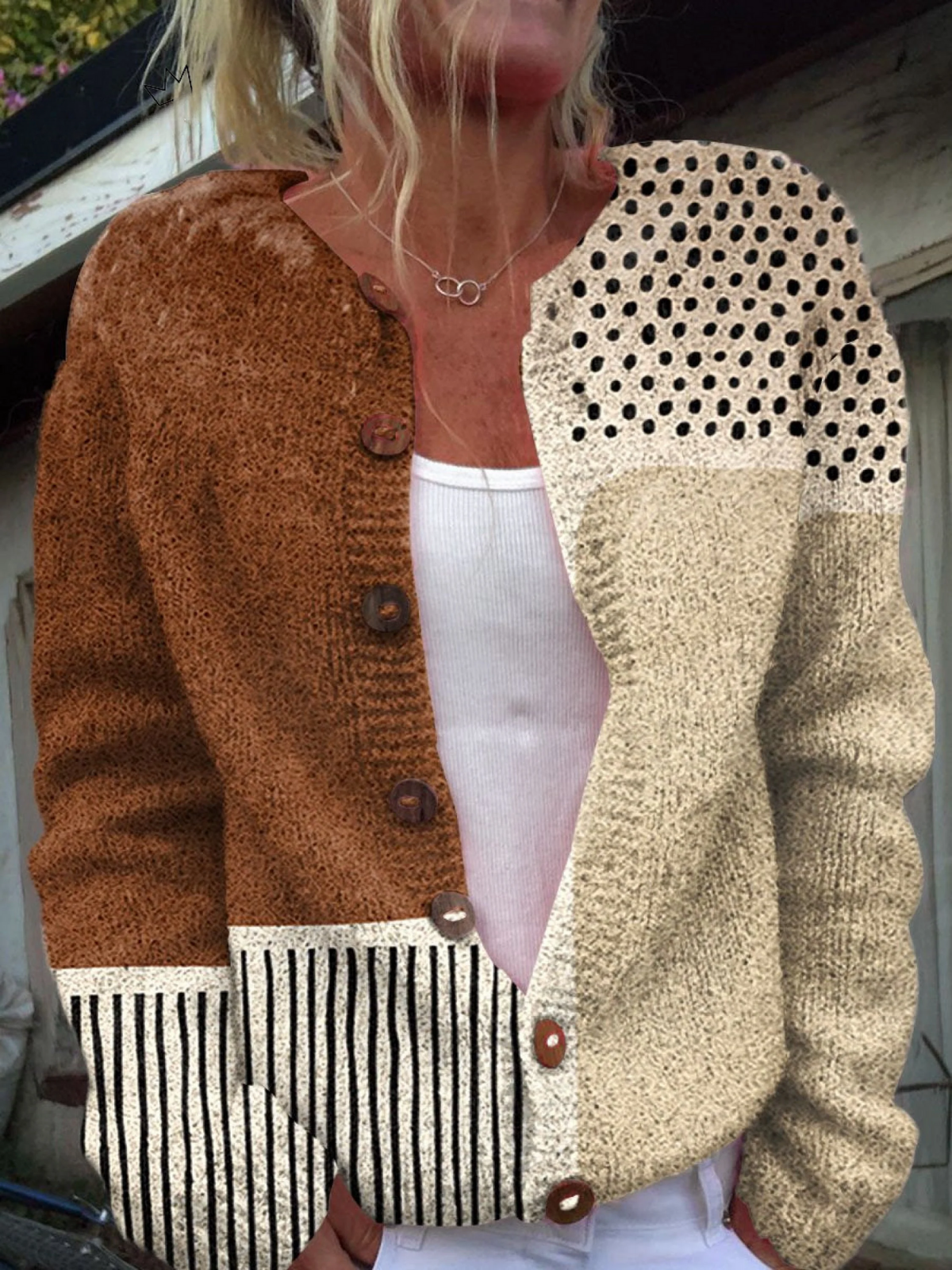 Cardigan Vintage Caldo in Maglia da Donna