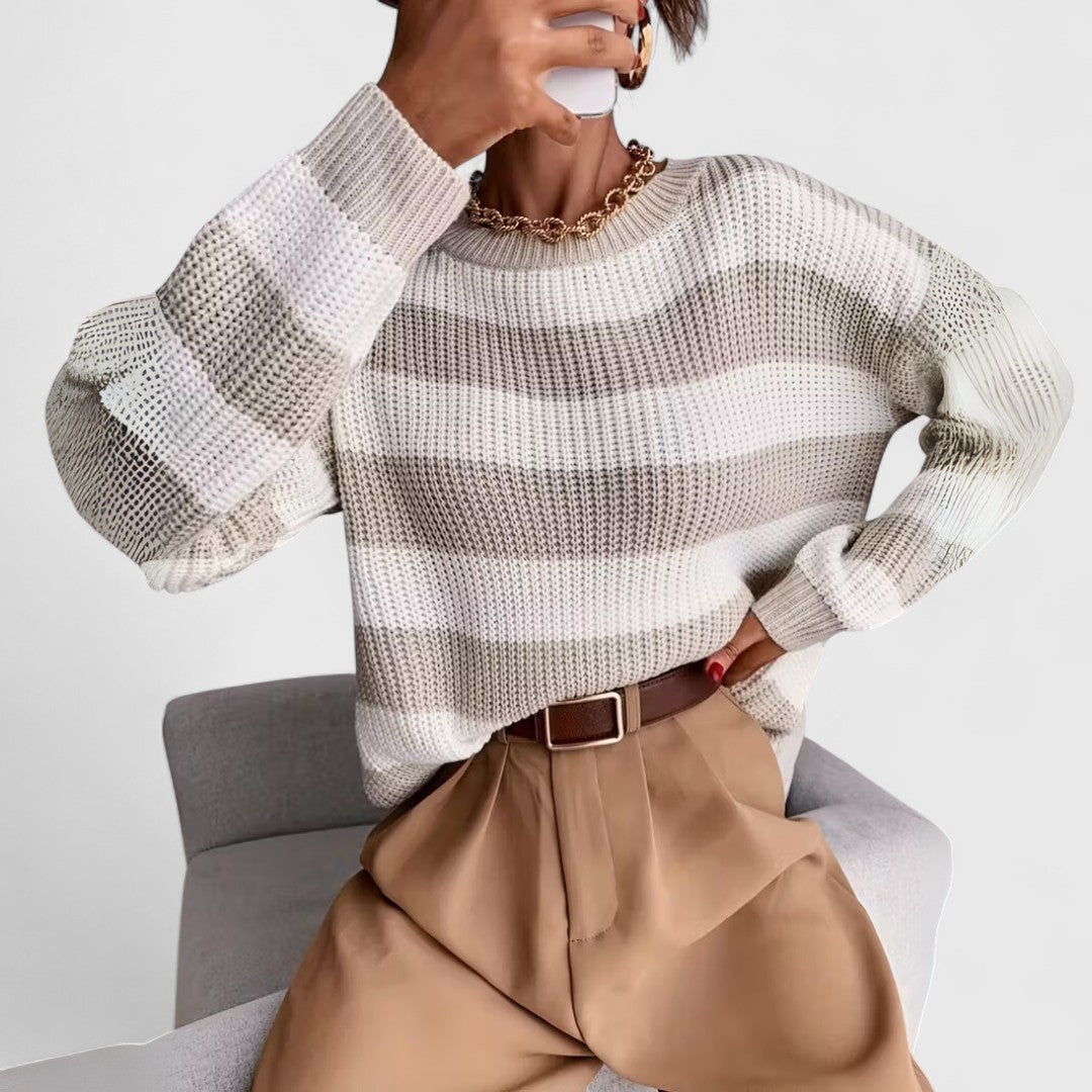 Zonia - Maglione caldo a righe chic