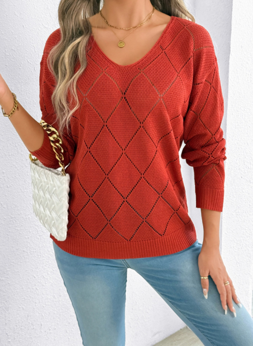 Raphaela - Maglione casual elegante con scollo a V