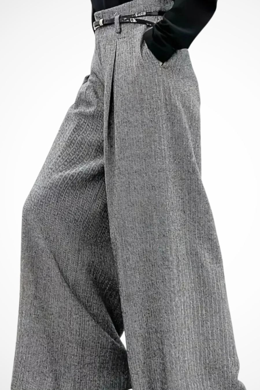 Pantaloni Eleganti con Cintura e Pieghe da Donna