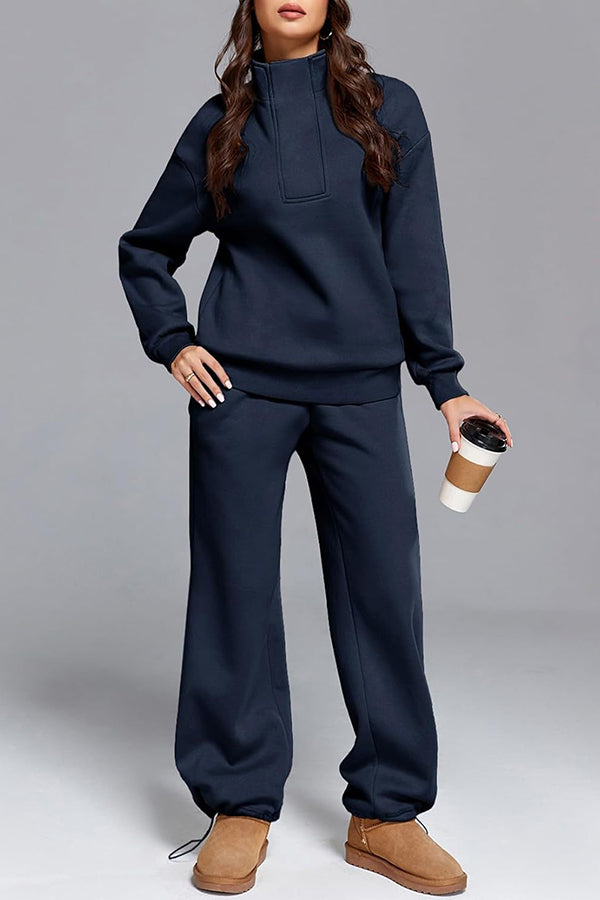 Fabiana - Set caldo e confortevole composto da maglione e pantaloni larghi