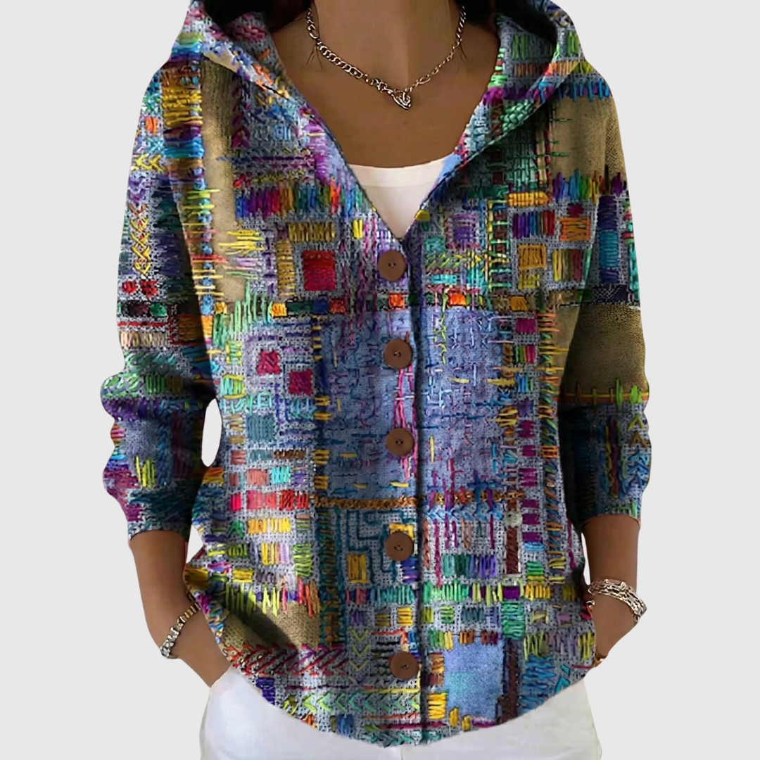 Cardigan Elegante in Maglia con Cappuccio da Donna
