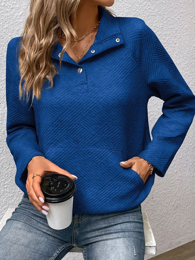Varina - Felpa casual ed elegante a collo alto in maglia
