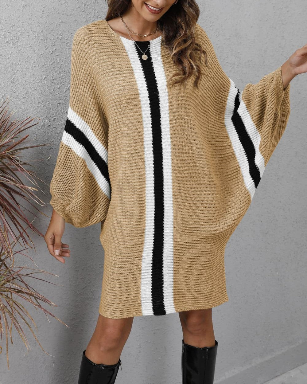 Celestine - Elegante abito maglione ampio a costine