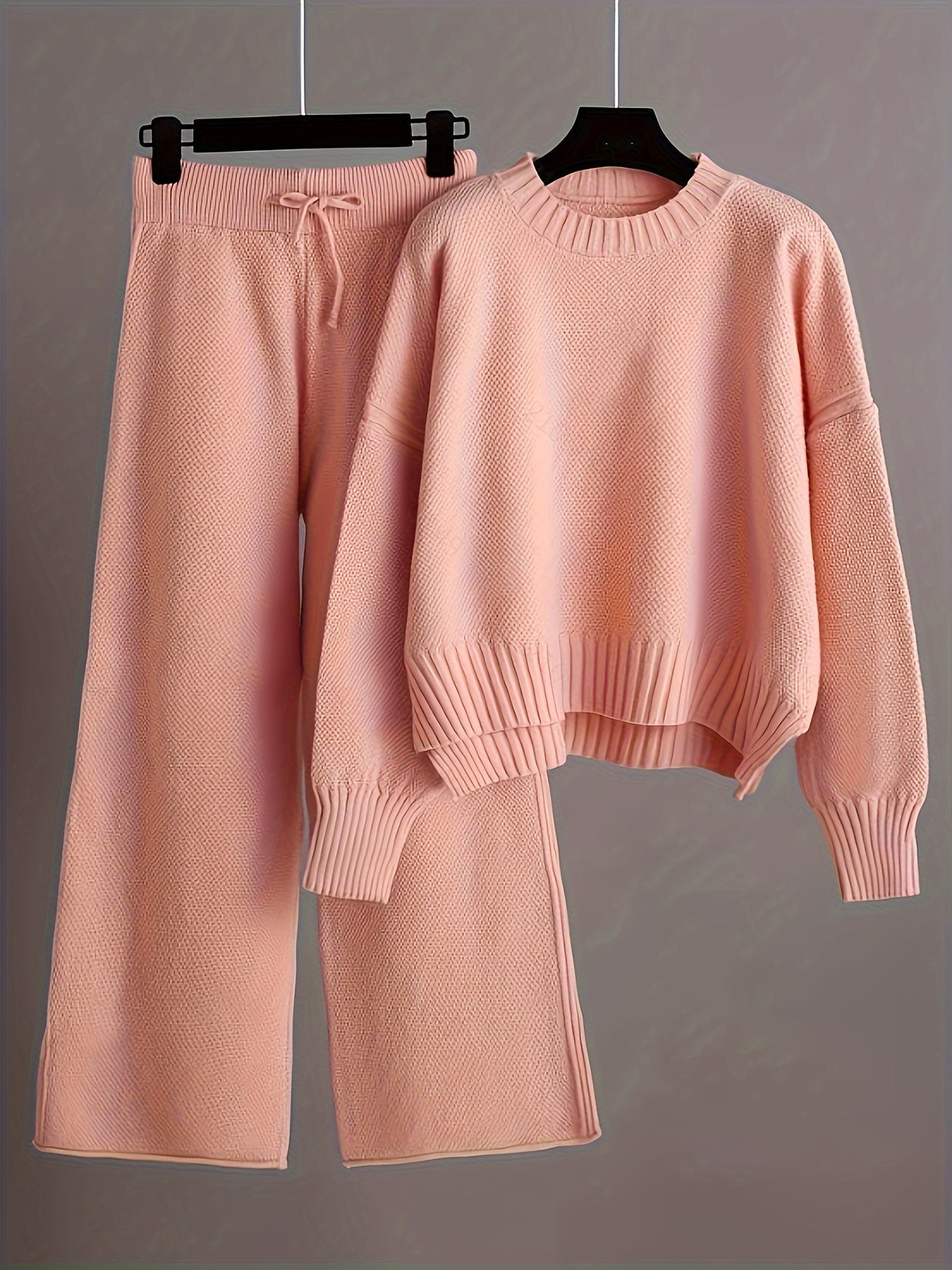 Razia - Elegante set composto da maglione ampio e pantaloni a gamba larga