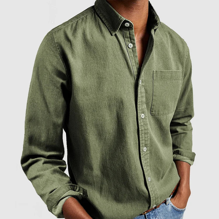Kaleb - Camicia classica a manica lunga con bottoni