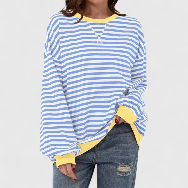 Zeana - Maglione caldo ampio a righe alla moda