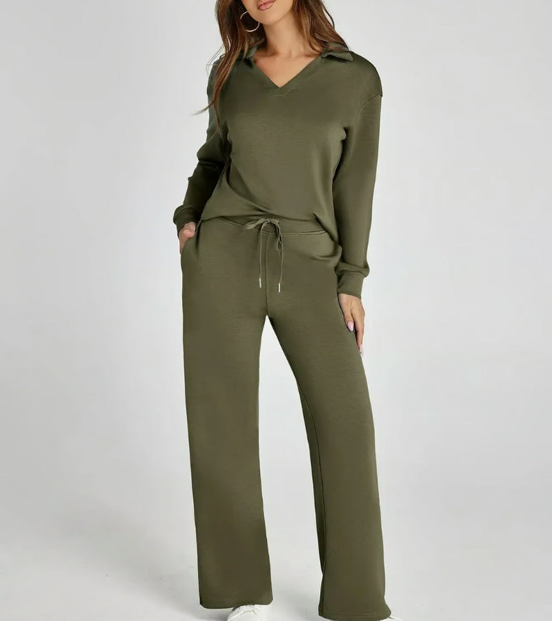 Remina - Elegante completo maglione e pantaloni larghi