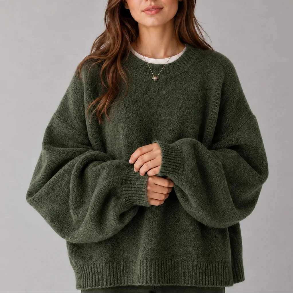Maglione Oversize con Maniche a Palloncino da Donna