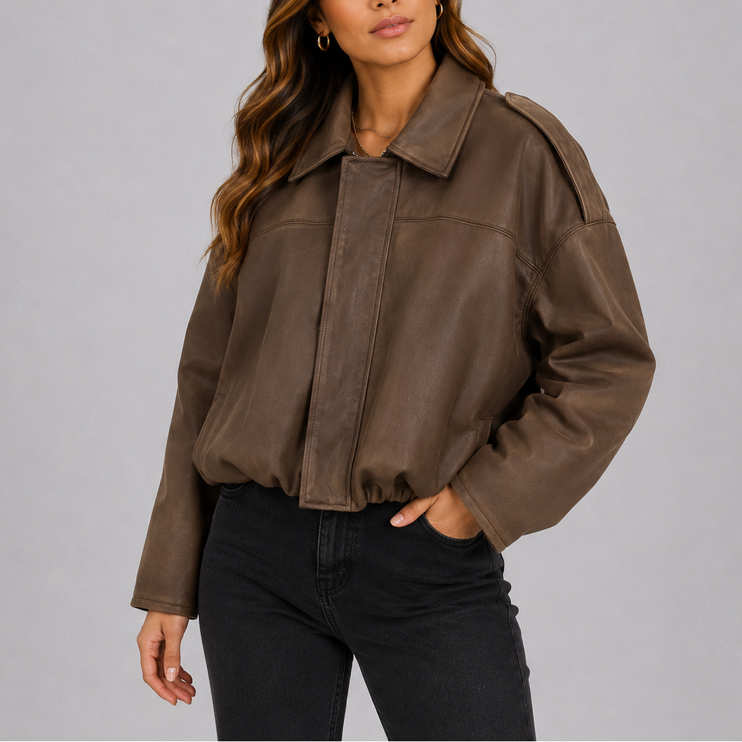 Bomber Oversize da Donna in Camoscio