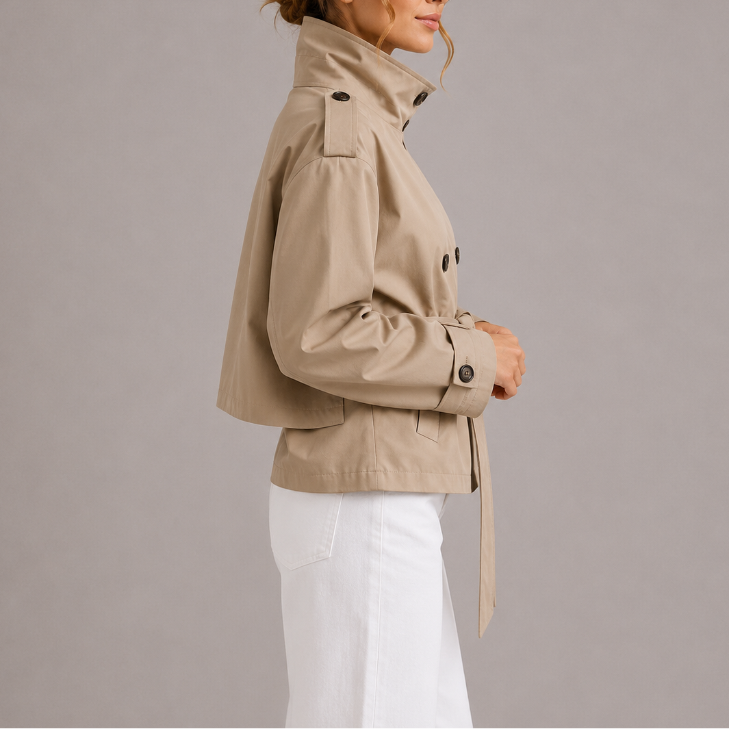Trench Corto da Donna con Cintura