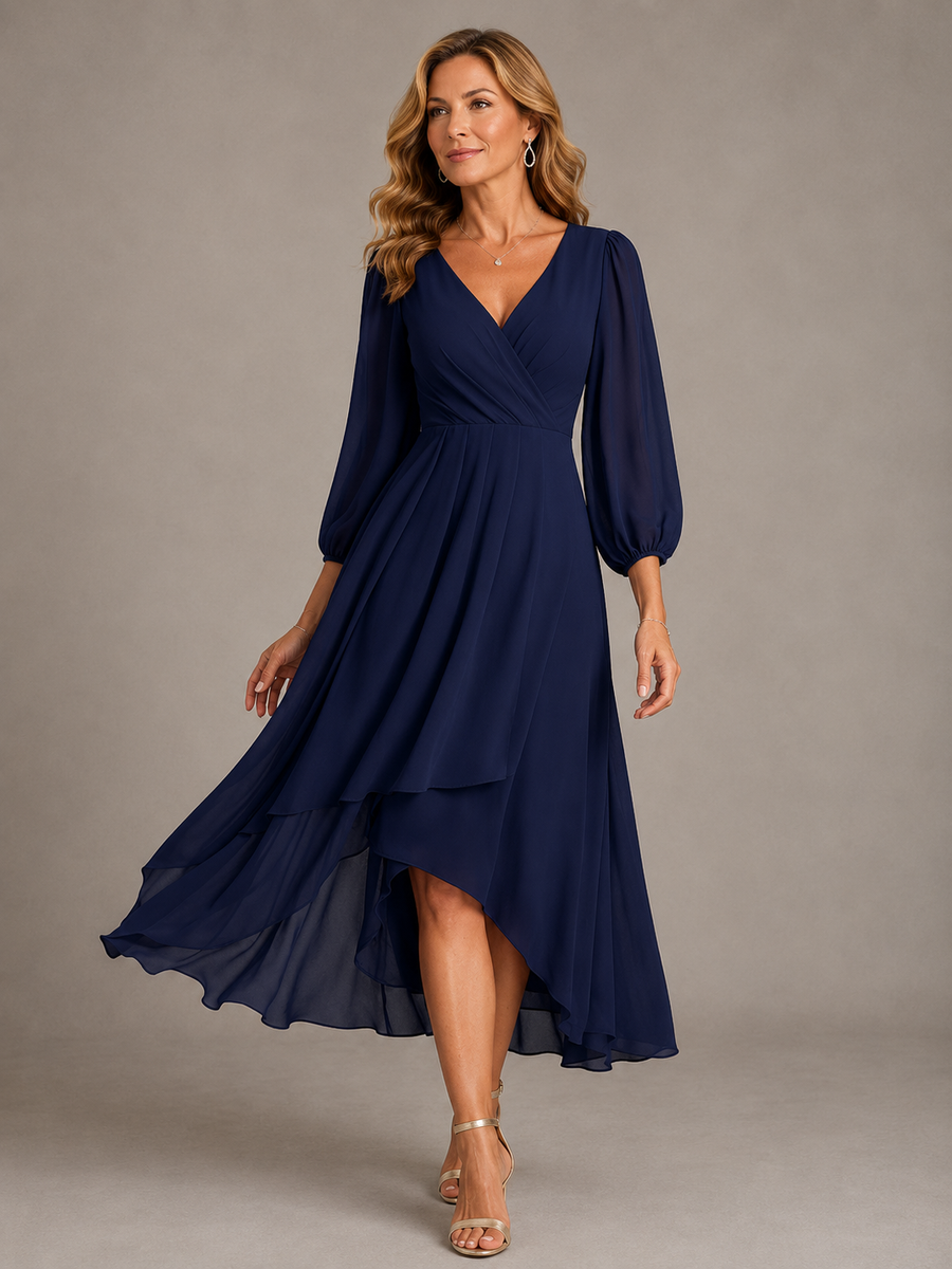 Abito Lungo Elegante da Donna con Scollo a V