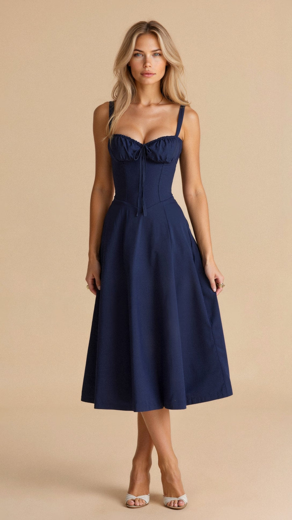 Abito Midi da Donna con Corpetto a Corsetto