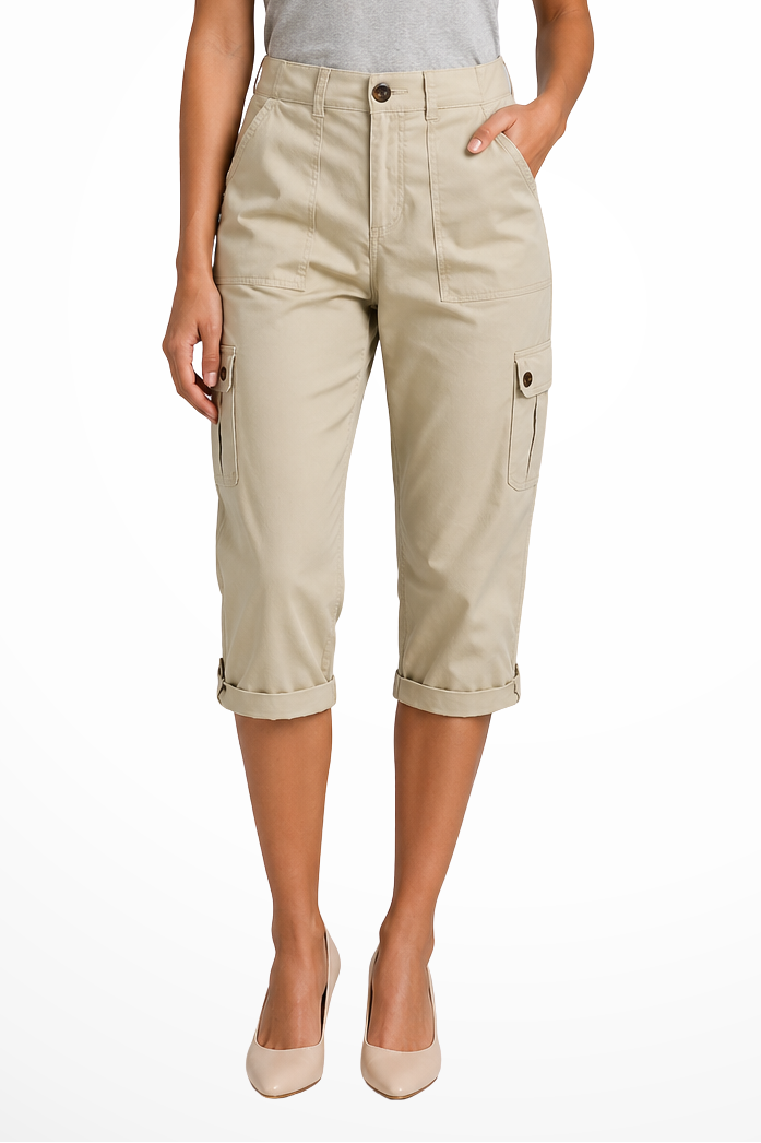 Pantaloni Cargo con Orlo Arrotolabile da Donna