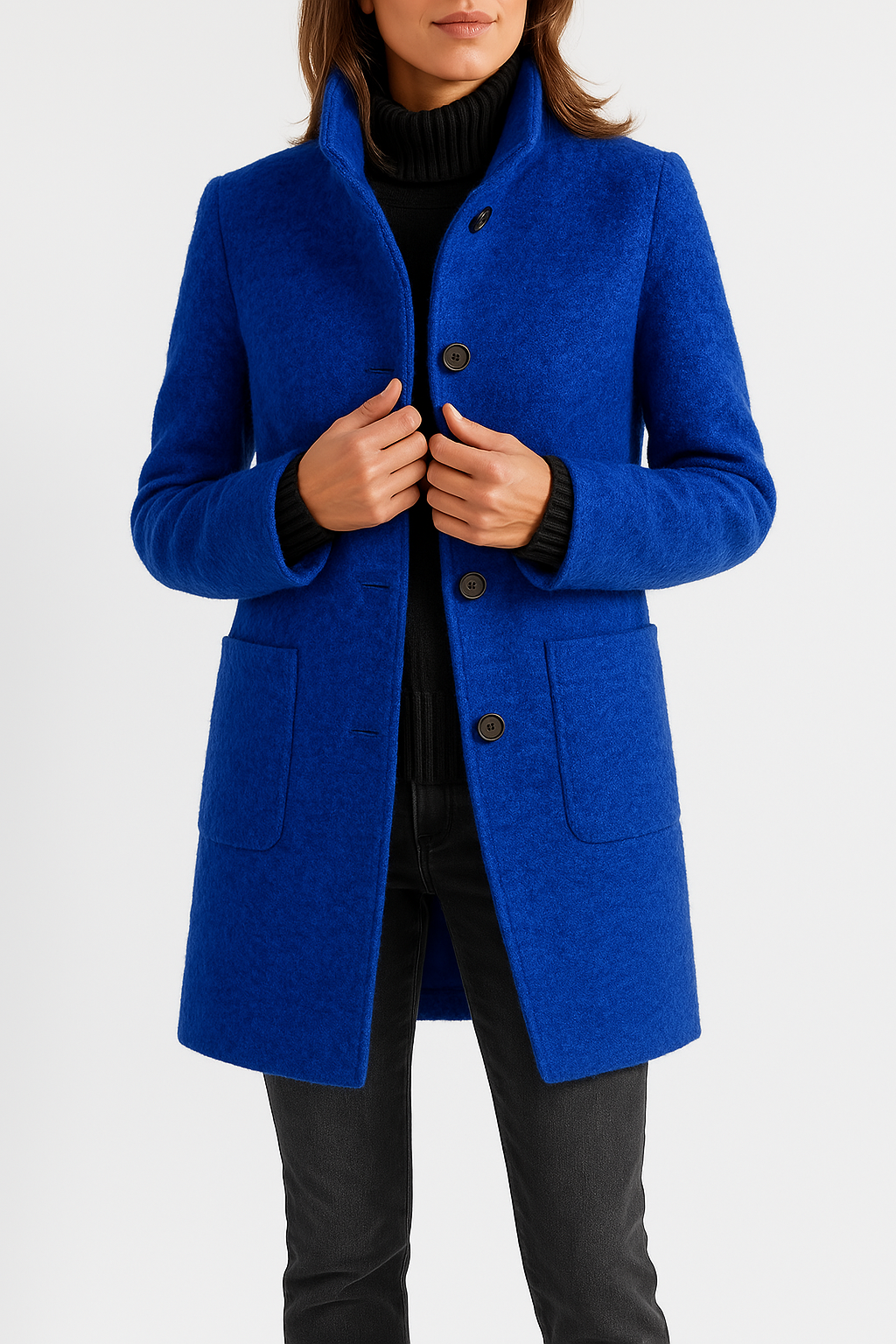 Cappotto da Donna in Lana con Collo Alto