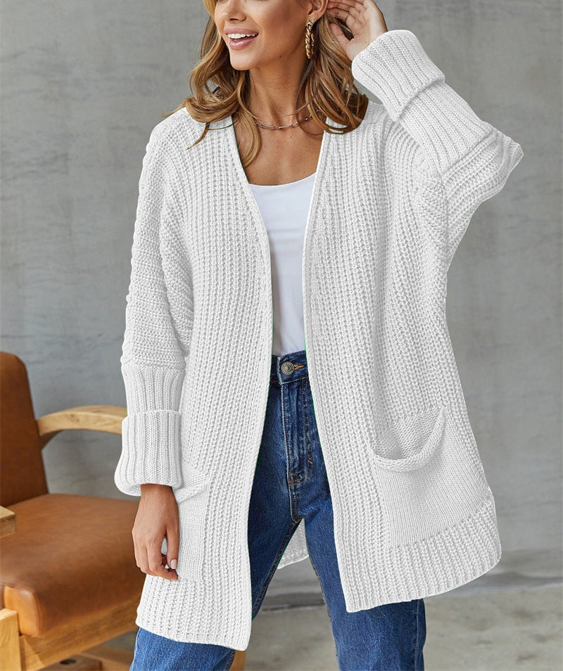 Jamie - Cardigan Lavorato a Maglia Larga con Maniche Lunghe e Caldo