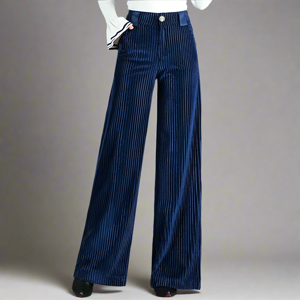 Pantaloni Larghi da Donna in Velluto a Coste