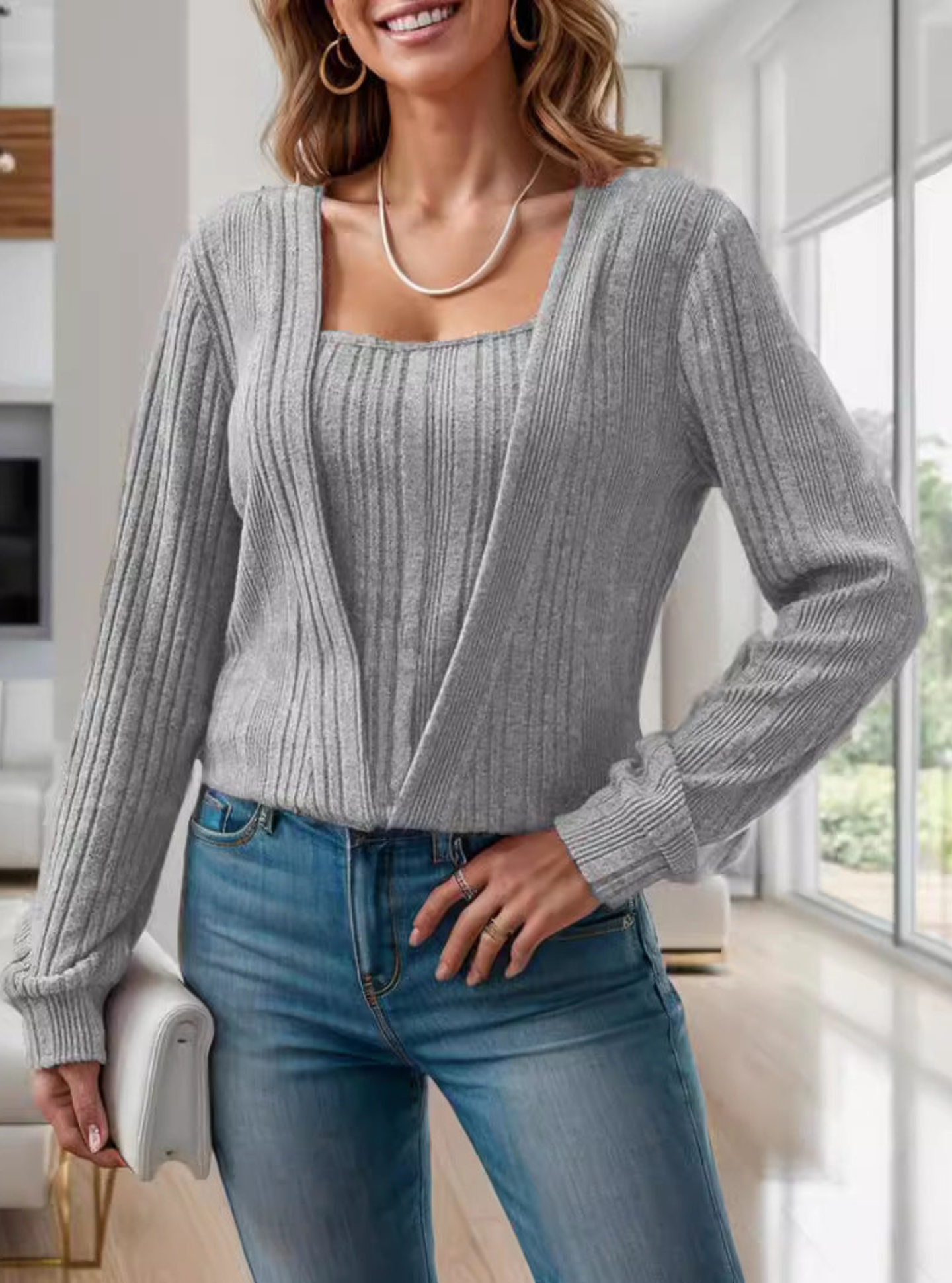 Rory - Maglione Chic a Coste Lavorato a Maglia