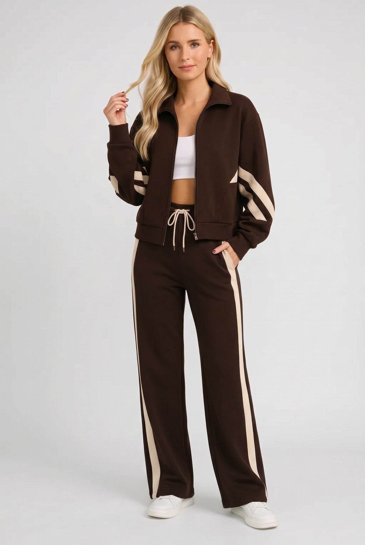 Tuta Sportiva da Donna con Chiusura a Zip