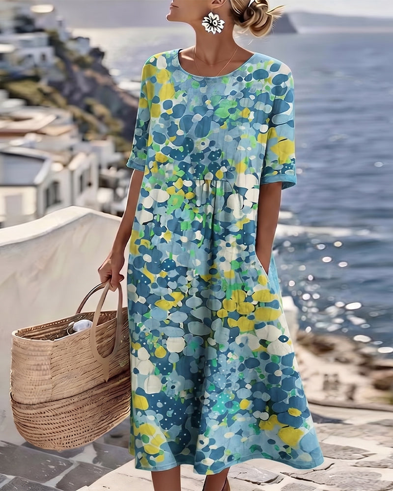 Abito Midi Floreale Donna in Cotone