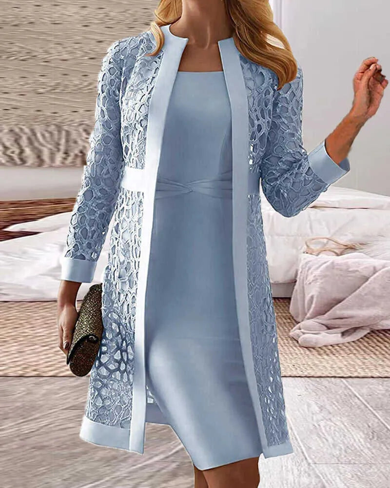 Lucy - Abito cardigan in pizzo da donna Set due pezzi