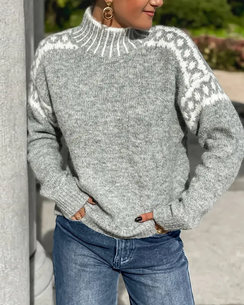 Alayah - Maglione dolcevita lavorato a maglia caldo ed elegante