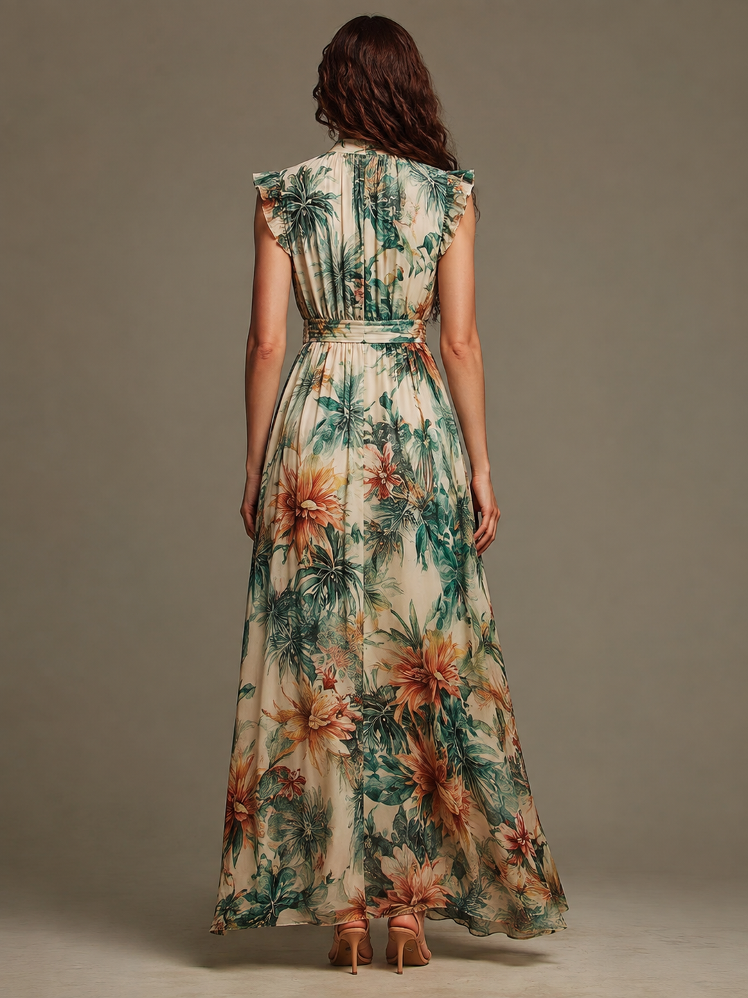 Abito Maxi Elegante in Chiffon da Donna