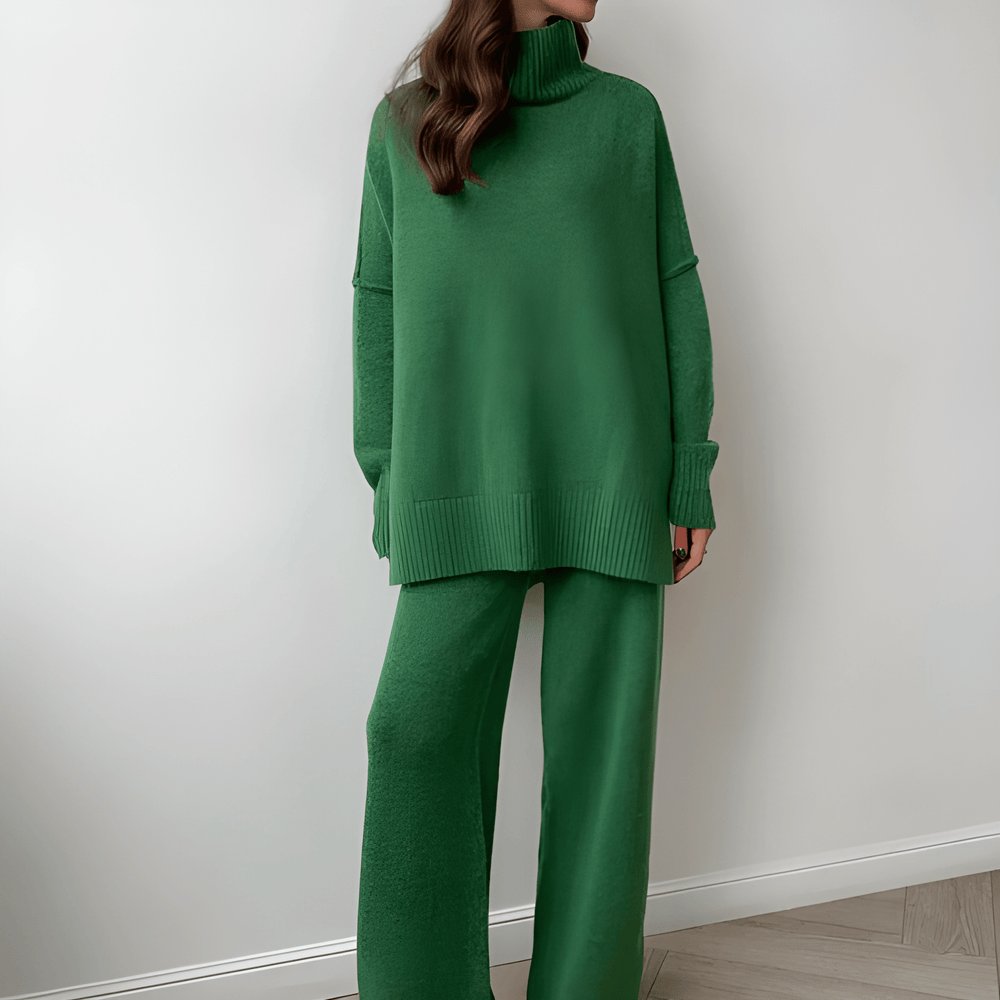Gazella - Completo oversize elegante con maglione a collo alto e pantaloni caldi