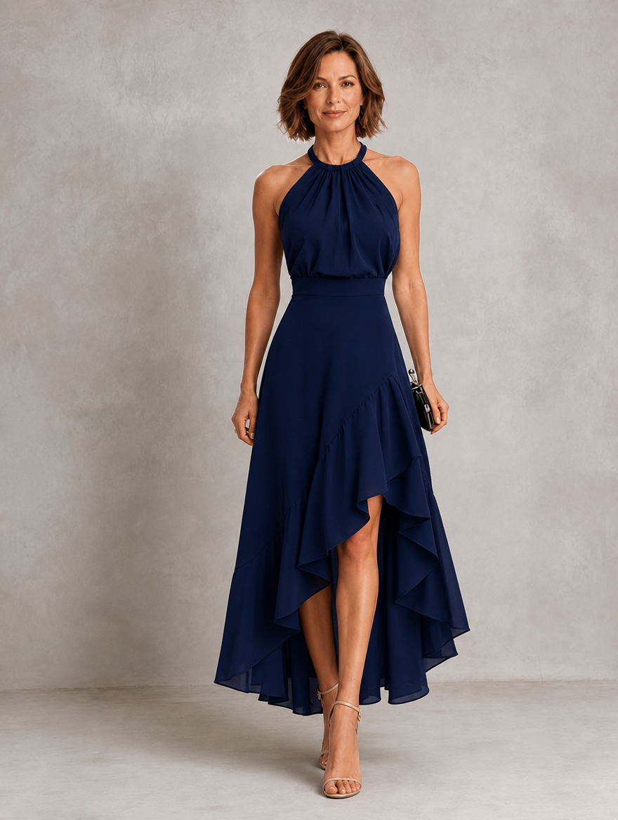Abito Maxi Elegante da Donna con Scollo