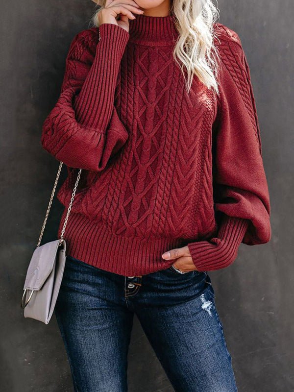 Tahlia - Elegante maglione a trecce con collo alto morbido