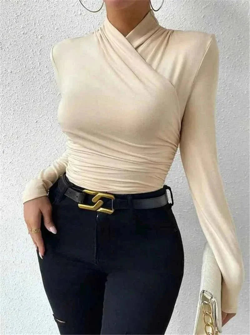Top Drappeggiato a Portafoglio da Donna