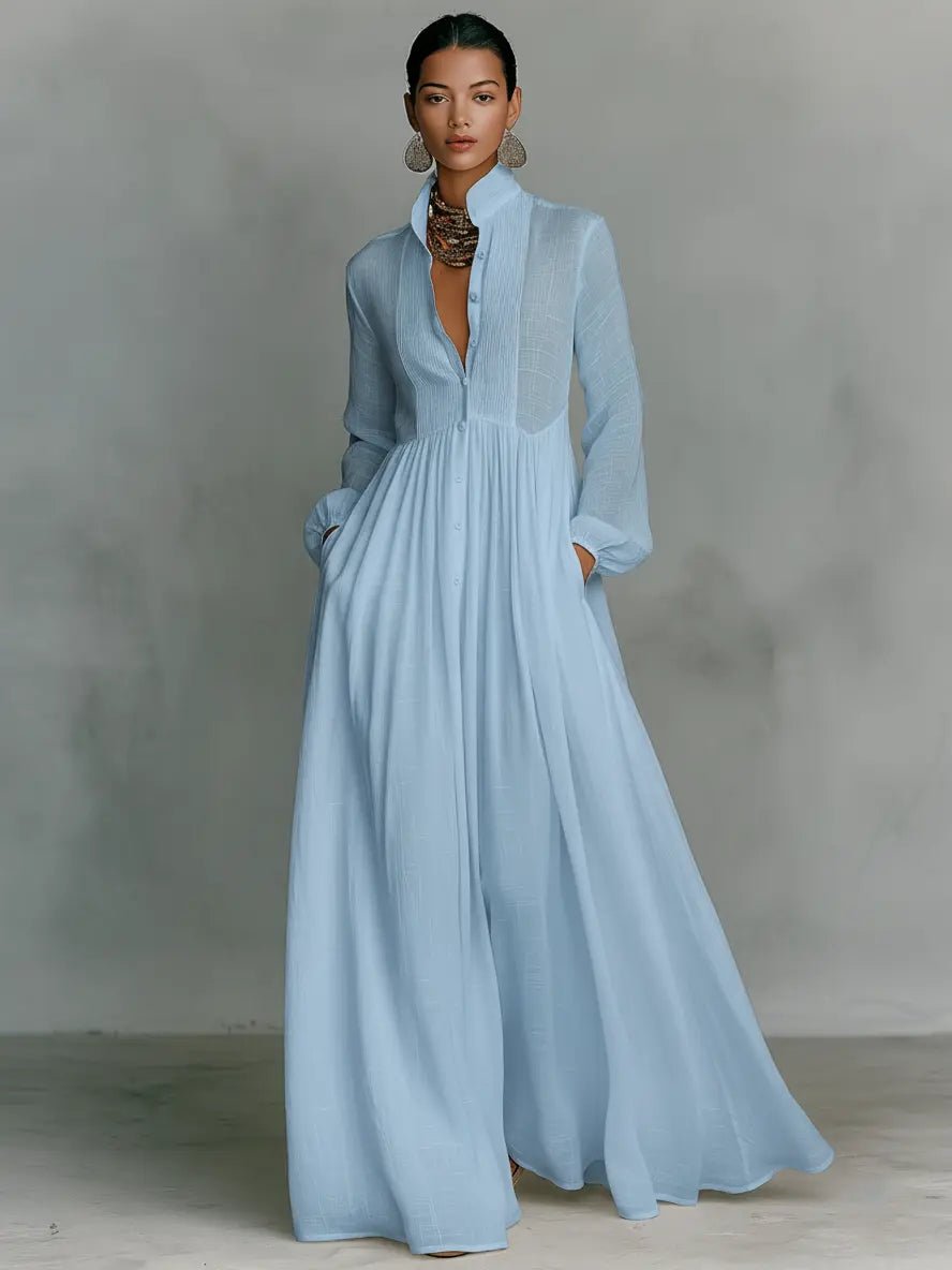Abito Maxi in Misto Lino da Donna