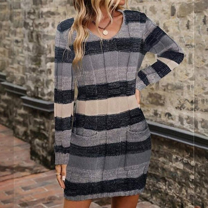 Suezanne - Vestito maglione a righe confortevole