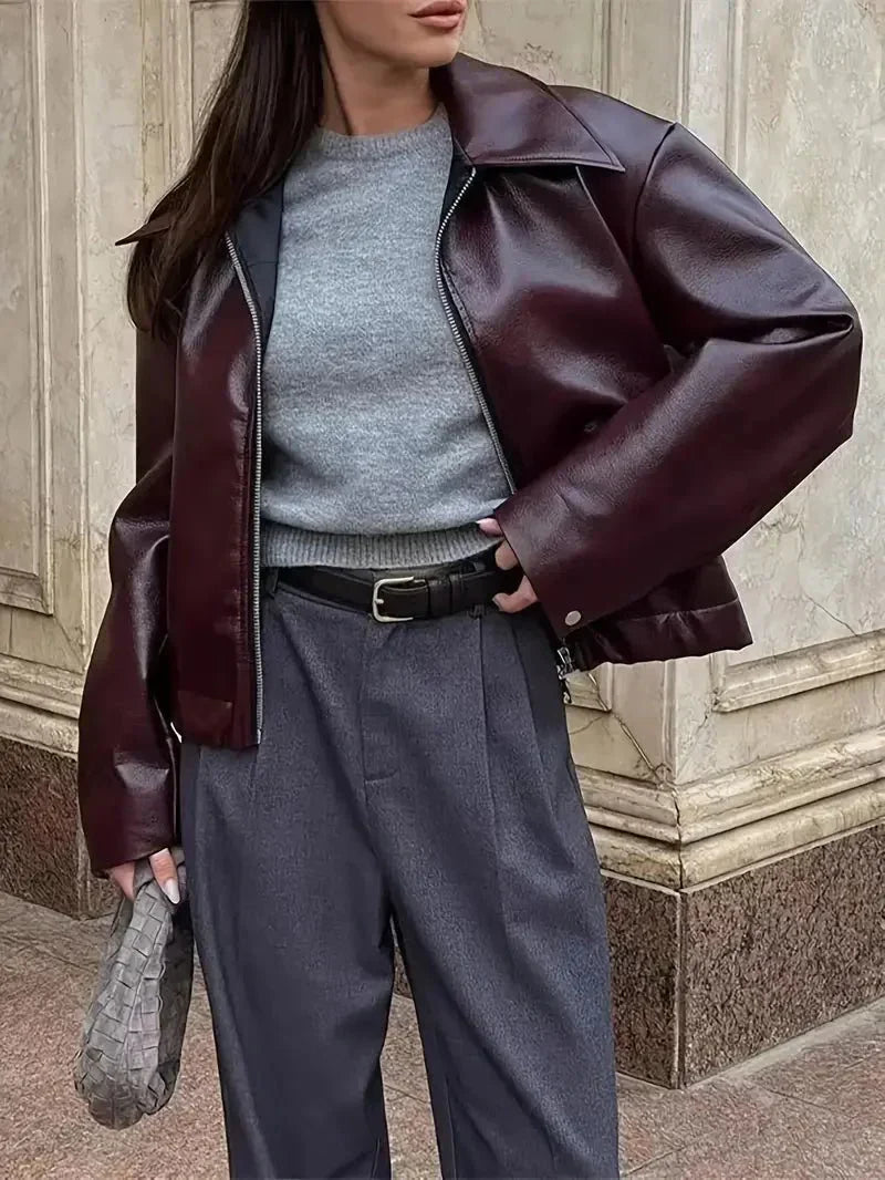 Hera - Giacca bomber classica e casual in pelle