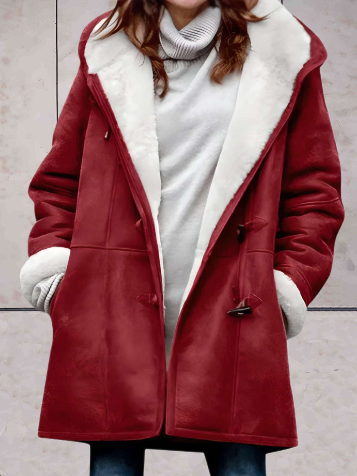 Cappotto da Donna in Camoscio Foderato in Sherpa