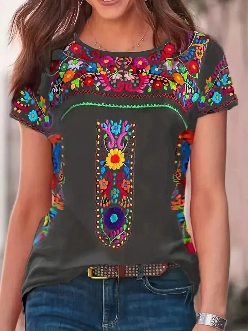 Augusta - Camicia a maniche corte con scollo rotondo