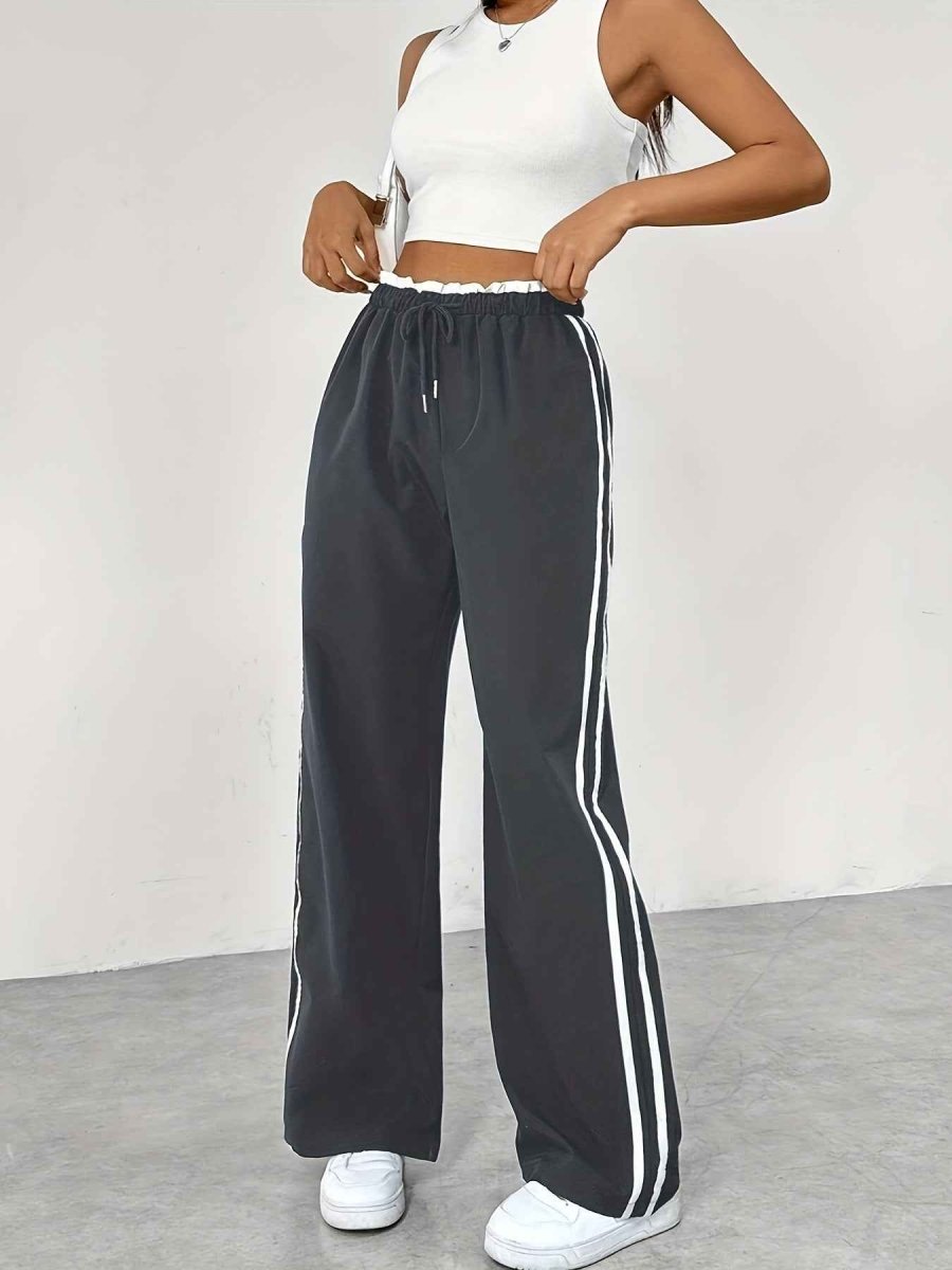 Pantaloni a Righe con Vita Elasticizzata da Donna
