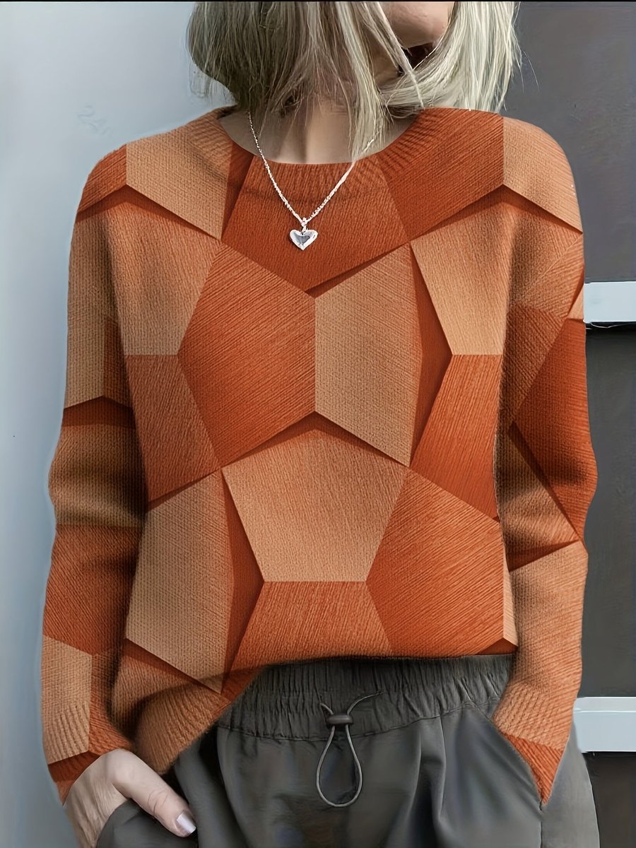 Maglione da Donna con Stampa Geometrica