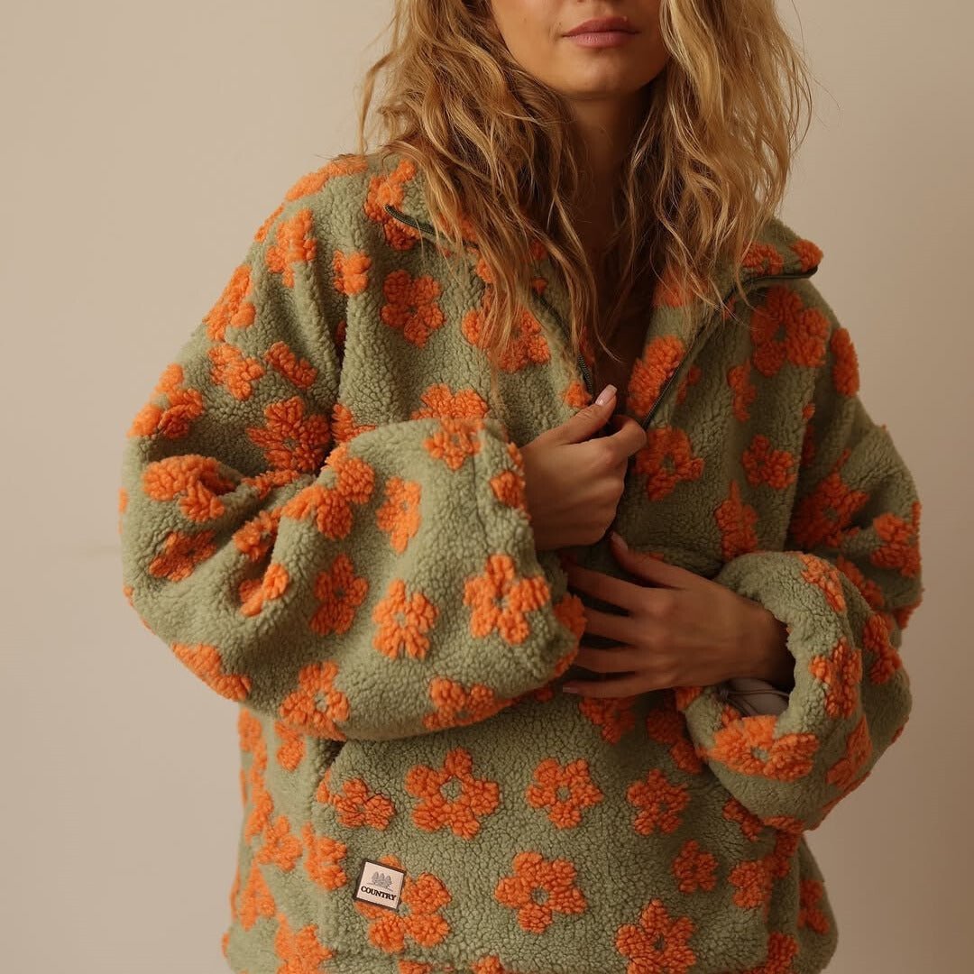 Maglione da Donna in Pile Floreale Morbido