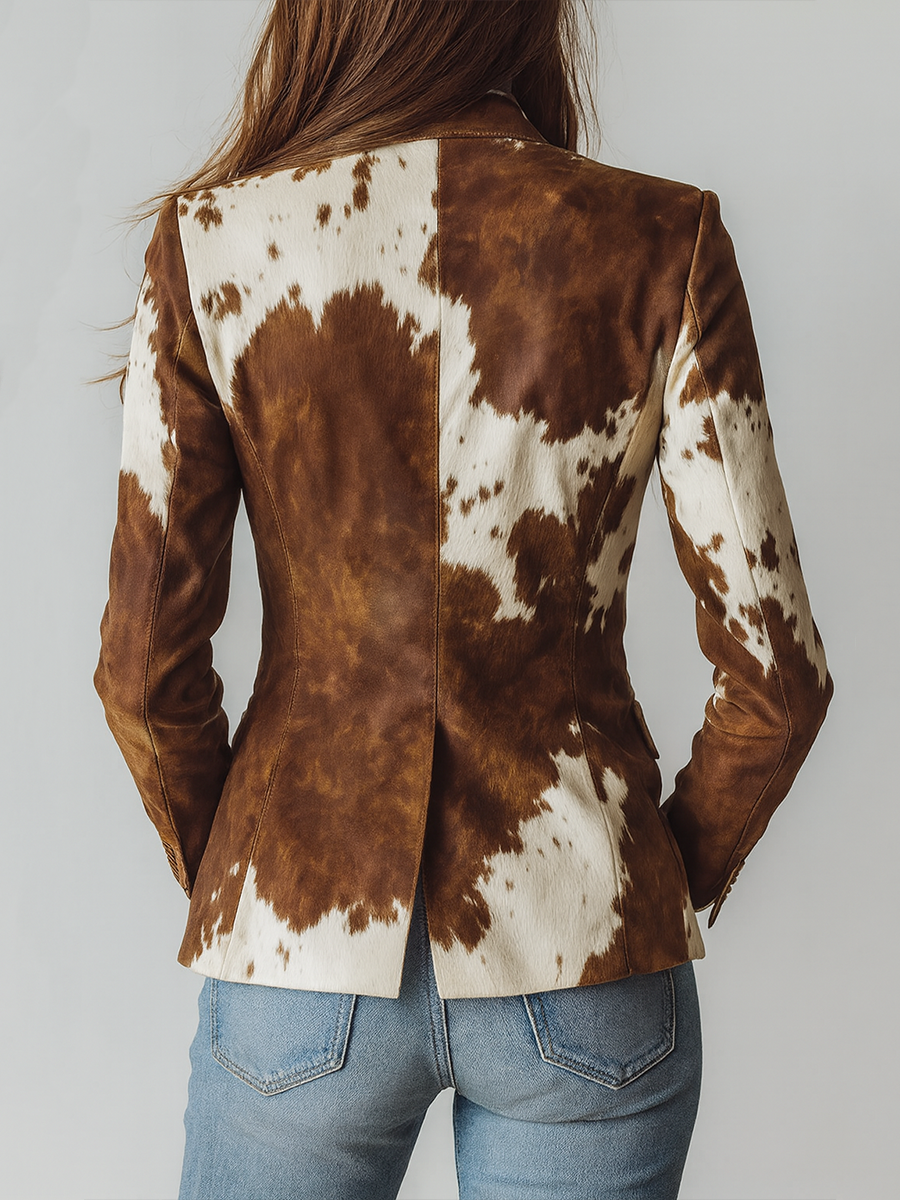 Blazer Sartoriale Elegante Stampato da Donna